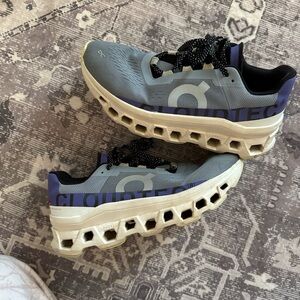 On Cloud monster Sneakers in Blue and Cream